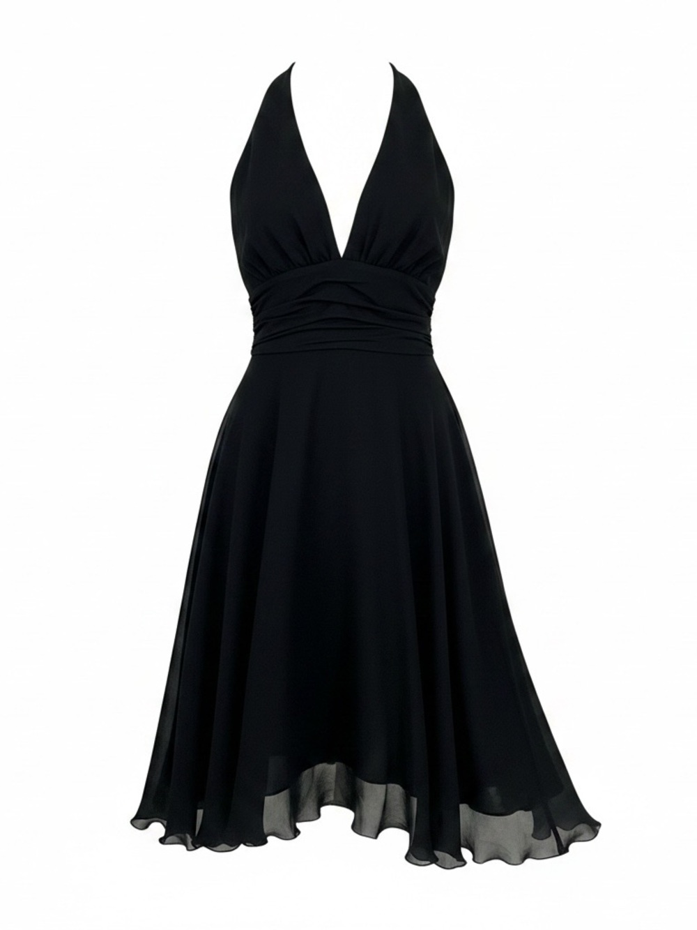 Dina Bar-El Elegant Backless Halter Neck Silk Black Dress Size 6 Party